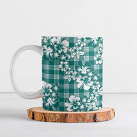 Hibiscus Pakala Aqua Teal Ceramic Mug Tropical Floral Stylized - Polynesian Pride