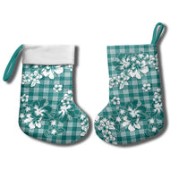 Hibiscus Pakala Aqua Teal Christmas Stocking Tropical Floral Stylized LT01 - Polynesian Pride