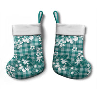 Hibiscus Pakala Aqua Teal Christmas Stocking Tropical Floral Stylized LT01 - Polynesian Pride