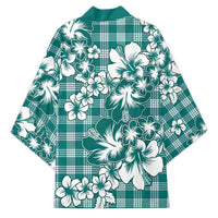 Hibiscus Pakala Aqua Teal Kimono Tropical Floral Stylized LT01 - Polynesian Pride