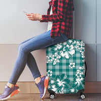 Hibiscus Pakala Aqua Teal Luggage Cover Tropical Floral Stylized - Polynesian Pride