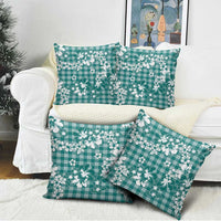 Hibiscus Pakala Aqua Teal Pillow Cover Tropical Floral Stylized - Polynesian Pride