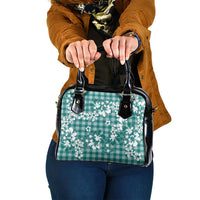 Hibiscus Pakala Aqua Teal Shoulder Handbag Tropical Floral Stylized LT01 One Size Teal - Polynesian Pride