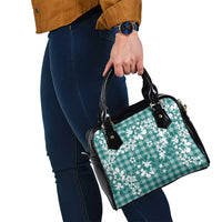 Hibiscus Pakala Aqua Teal Shoulder Handbag Tropical Floral Stylized LT01 - Polynesian Pride