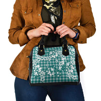 Hibiscus Pakala Aqua Teal Shoulder Handbag Tropical Floral Stylized LT01 - Polynesian Pride