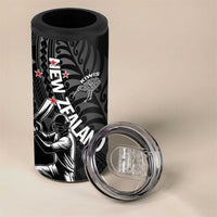 Custom New Zealand Cricket 4 in 1 Can Cooler Tumbler Maori Kiwi Black Fern LT01 - Polynesian Pride