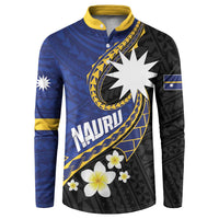 Personalised Nauru Button Sweatshirt Naoero Proud Plumeria