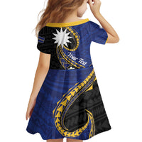 Personalised Nauru Family Matching Off The Shoulder Long Sleeve Dress and Hawaiian Shirt Naoero Proud Plumeria