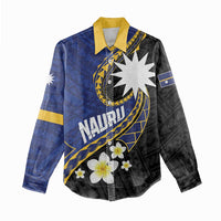 Personalised Nauru Women Casual Shirt Naoero Proud Plumeria