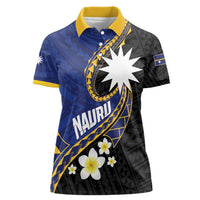 Personalised Nauru Women Polo Shirt Naoero Proud Plumeria