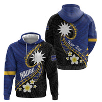 Personalised Nauru Zip Hoodie Naoero Proud Plumeria