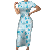 Hawaii Anthurium Tiare Pikake Lei Family Matching Short Sleeve Bodycon Dress and Hawaiian Shirt UliUli Lauhala Art Pattern