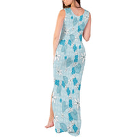Hawaii Anthurium Tiare Pikake Lei Tank Maxi Dress UliUli Lauhala Art Pattern