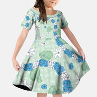 Hawaii Anthurium Tiare Pikake Lei Family Matching Off Shoulder Short Dress and Hawaiian Shirt Omaomao Lauhala Art Pattern
