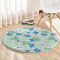 Hawaii Anthurium Tiare Pikake Lei Round Carpet Omaomao Lauhala Art Pattern LT01 - Polynesian Pride