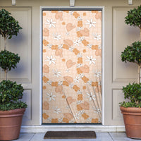 Hawaii Anthurium Tiare Pikake Lei Door Cover Alani Lauhala Art Pattern LT01 Orange - Polynesian Pride