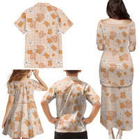 Hawaii Anthurium Tiare Pikake Lei Family Matching Puletasi and Hawaiian Shirt Alani Lauhala Art Pattern LT01 - Polynesian Pride