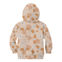 Hawaii Anthurium Tiare Pikake Lei Kid Hoodie Alani Lauhala Art Pattern