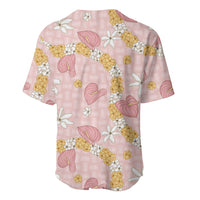 Hawaii Anthurium Tiare Pikake Lei Baseball Jersey Akala Lauhala Art Pattern LT01 - Polynesian Pride