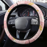 Hawaii Anthurium Tiare Pikake Lei Steering Wheel Cover Akala Lauhala Art Pattern LT01 - Polynesian Pride