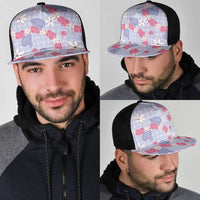 Hawaii Anthurium Tiare Pikake Lei Mesh Trucker Cap Poni Lauhala Art Pattern LT01 - Polynesian Pride