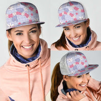Hawaii Anthurium Tiare Pikake Lei Mesh Trucker Cap Poni Lauhala Art Pattern LT01 - Polynesian Pride