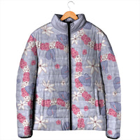 Hawaii Anthurium Tiare Pikake Lei Padded Jacket Poni Lauhala Art Pattern LT01 - Polynesian Pride