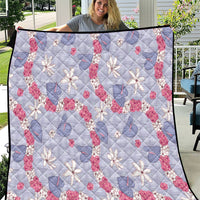 Hawaii Anthurium Tiare Pikake Lei Quilt Poni Lauhala Art Pattern LT01 Purple - Polynesian Pride