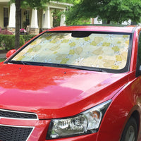 Hawaii Anthurium Tiare Pikake Lei Auto Sun Shade Melemele Lauhala Art Pattern LT01 - Polynesian Pride