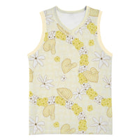 Hawaii Anthurium Tiare Pikake Lei Basketball Jersey Melemele Lauhala Art Pattern LT01 Unisex Yellow - Polynesian Pride