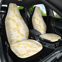 Hawaii Anthurium Tiare Pikake Lei Car Seat Cover Melemele Lauhala Art Pattern LT01 One Size Yellow - Polynesian Pride