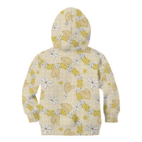 Hawaii Anthurium Tiare Pikake Lei Kid Hoodie Melemele Lauhala Art Pattern LT01 - Polynesian Pride
