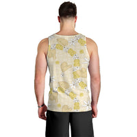 Hawaii Anthurium Tiare Pikake Lei Men Tank Top Melemele Lauhala Art Pattern LT01 - Polynesian Pride
