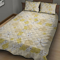 Hawaii Anthurium Tiare Pikake Lei Quilt Bed Set Melemele Lauhala Art Pattern LT01 - Polynesian Pride