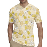 Hawaii Anthurium Tiare Pikake Lei Rugby Jersey Melemele Lauhala Art Pattern LT01 - Polynesian Pride