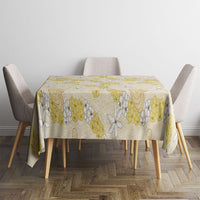 Hawaii Anthurium Tiare Pikake Lei Tablecloth Melemele Lauhala Art Pattern LT01 - Polynesian Pride