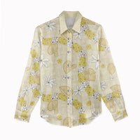 Hawaii Anthurium Tiare Pikake Lei Women Casual Shirt Melemele Lauhala Art Pattern LT01 - Polynesian Pride