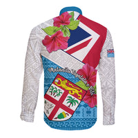 Fiji Day Long Sleeve Button Shirt Fijian Hibiscus Special Version LT01 - Polynesian Pride