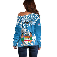 Fiji Off Shoulder Sweater Bula Fijian Tapa Pattern LT01 - Polynesian Pride