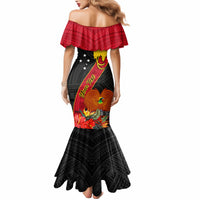 Personalised Papua New Guinea Mermaid Dress Bird Of Paradise With Tropical Flower LT01 - Polynesian Pride
