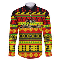 Custom Hawaii Christmas Family Matching Tank Maxi Dress and Hawaiian Shirt Hawaiian Quilt Pattern Reggae Version LT01 Dad's Shirt - Long Sleeve Art - Polynesian Pride