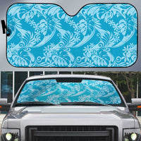 Tahiti Ninamu Tiare Floral Auto Sun Shade Monstera Palm Tropical Leaves - Polynesian Pride