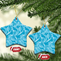 Tahiti Ninamu Tiare Floral Ceramic Ornament Monstera Palm Tropical Leaves - Polynesian Pride