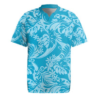Tahiti Ninamu Tiare Floral Rugby Jersey Monstera Palm Tropical Leaves - Polynesian Pride