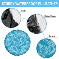 Tahiti Ninamu Tiare Floral Spare Tire Cover Monstera Palm Tropical Leaves - Polynesian Pride