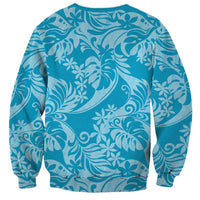 Tahiti Ninamu Tiare Floral Sweatshirt Monstera Palm Tropical Leaves - Polynesian Pride