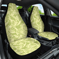 Tahiti Olive Tiare Floral Car Seat Cover Monstera Palm Tropical Leaves - Polynesian Pride
