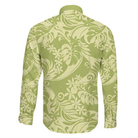 Tahiti Olive Tiare Floral Family Matching Off Shoulder Short Dress and Hawaiian Shirt Monstera Palm Tropical Leaves LT01 - Polynesian Pride