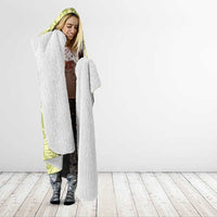 Tahiti Olive Tiare Floral Hooded Blanket Monstera Palm Tropical Leaves - Polynesian Pride