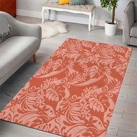 Tahiti Puatou Tiare Floral Area Rug Monstera Palm Tropical Leaves - Polynesian Pride
